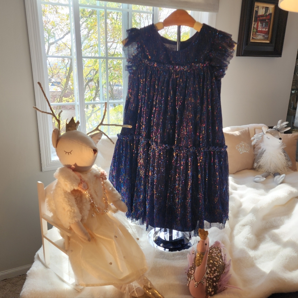 Pippa & Julie, size 7, sparkly blue dress